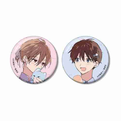 (s)ﾊﾚﾙﾔﾍﾞｲﾋﾞｰ 仔縞楽々先生 描き下ろし ぬい抱っこver. 缶ﾊﾞｯｼﾞ2個ｾｯﾄ